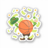 Sticker Lucky Basketball Joyeux Patrick's Day (Recto)