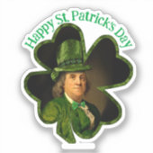 Sticker Lucky Ben Franklin Saint Patrick's Day (Recto)