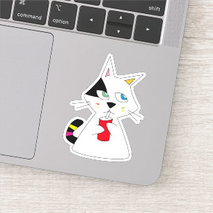 Sticker Lucky Cat aime boire Doodle