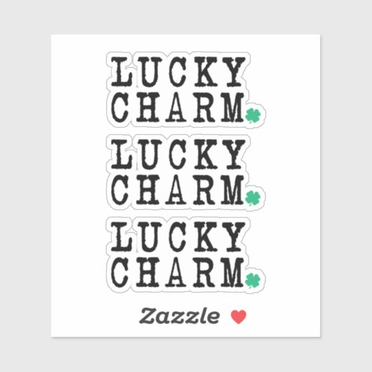 Sticker Lucky Charm Jour de la Saint Patrick Lucky Clover (Feuille)
