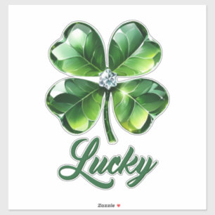 Sticker Lucky Clover feuilles