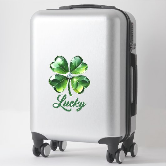 Sticker Lucky Clover feuilles (Sur valise)
