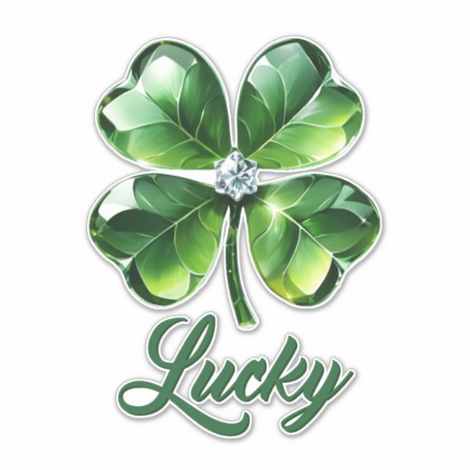 Sticker Lucky Clover feuilles (Devant)