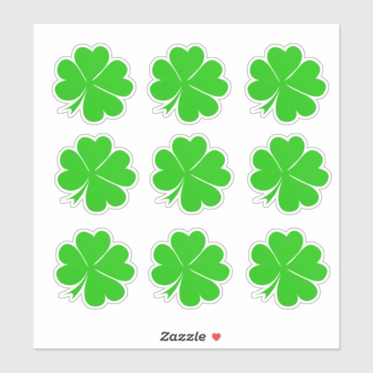 Sticker Lucky Clover Leaf & Shamrock / Irish St Patrick (Feuille)