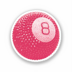 Sticker Lucky Disco 8 Rose, Lucky Disco Ball, Art Funky