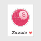 Sticker Lucky Disco 8 Rose, Lucky Disco Ball, Funky Art (Feuille)