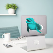 Sticker Lucky Dolphin (Ordinateur portable sur le bureau)