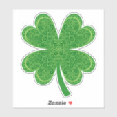 Sticker Lucky Four Leaf Clover St Patrick (Feuille)