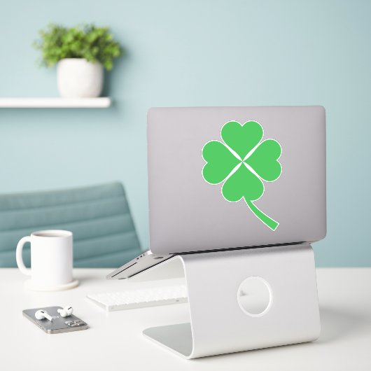 Sticker Lucky Four Leaf Shamrock Design-87906 (Ordinateur portable sur le bureau)