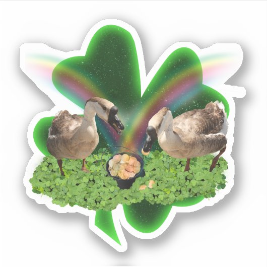 Sticker Lucky Geese St. Patrick's Day (Devant)