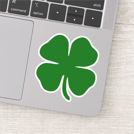 Sticker Lucky Green Four Leaf Clover Irlandais Vinyl Cut (Détail)