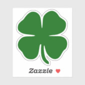 Sticker Lucky Green Four Leaf Clover St patrick irlandais (Feuille)