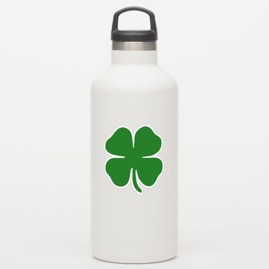 Sticker Lucky Green Four Leaf Clover St patrick irlandais (Gourde)