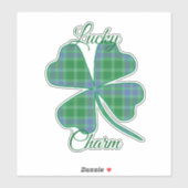 Sticker Lucky Green Plaid Shamrock Four-Leaf Clover  (Feuille)