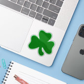 Sticker Lucky Green Shamrock (Ordinateur portable avec iPhone)