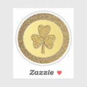 Sticker Lucky Irish Shamrock Gold Coin (Feuille)