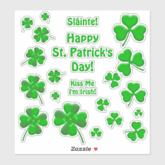 Sticker Lucky Irish Shamrocks Personalized