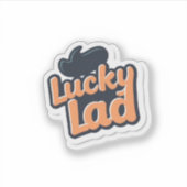 Sticker Lucky Lad St Patricks Day Kids Shamrock (Devant)
