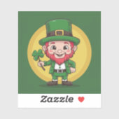 Sticker Lucky Leprechaun and Clover (Feuille)