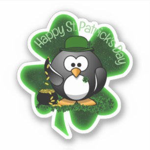 Sticker Lucky Penguin Saint-Patrick