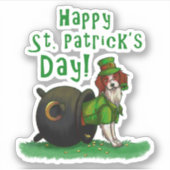 Sticker Lucky St. Patrick's Day Dog (Devant)