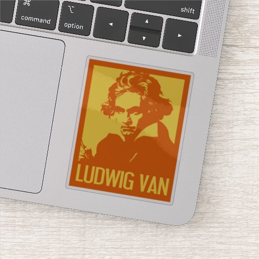 Sticker Ludwig Van Beethoven Pop Art Custom Cut Vinyl (Détail)