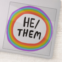 LUI/EUX Pronononounes Rainbow Circle Handlettering