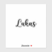 Sticker Lukas Nom - Calligraphie manuscrite (Feuille)