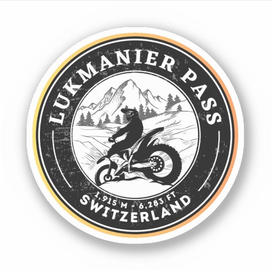 Sticker Lukmanier Pass VTT suisse (Devant)