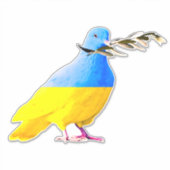 Sticker L'Ukraine Stick Peace Dove Drapeau Soutien à la li (Devant)