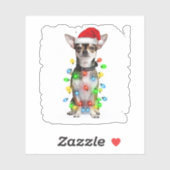 Sticker Lumière d'hiver Chihuahua Xmas (Feuille)