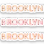 Sticker Lumières de néon brillant Brooklyn x3 (Recto)