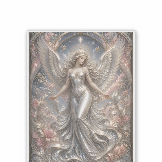 Sticker Lumina Ascendant – Portrait d'Ange Céleste (Devant)