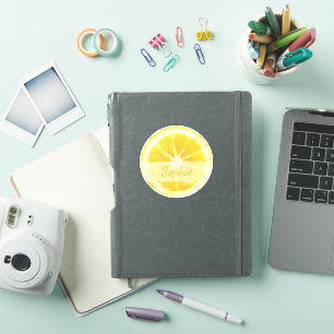 STICKER LUMINEUX SOLEIL MÉDITERRANÉEN FRUIT DE LÉMON JAUNE