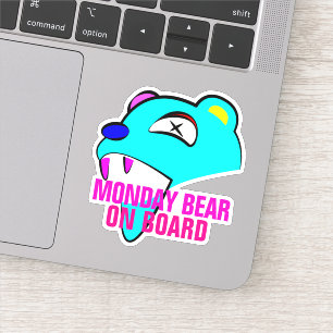 Sticker Lundi Ours à bord du pare-chocs