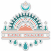 Sticker lune arc-en-ciel du lac placard (Devant)