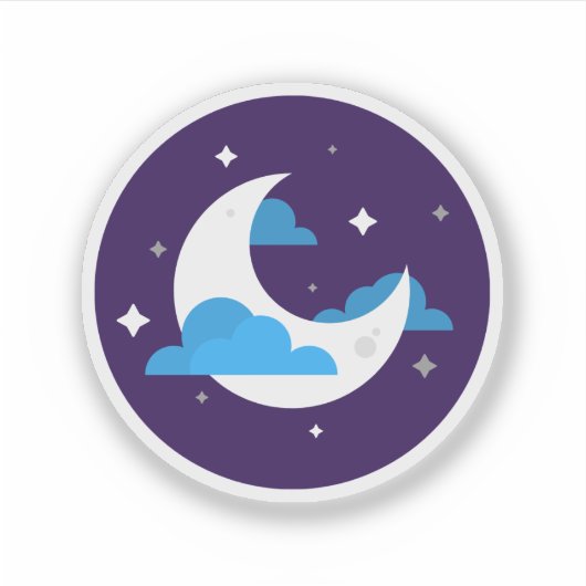 Sticker Lune blanche mignonne (Devant)