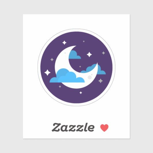 Sticker Lune blanche mignonne (Feuille)