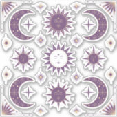 Sticker Lune Boho Purple & Or & Sol Celestial Scrapbook (Devant)