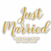 Sticker Lune de miel personnalisée mariée récemment (Devant)