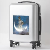 Sticker Lune Déesse de Nuit Dispersant les Étoiles (Sur valise)