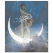 Sticker Lune Déesse de Nuit Dispersant les Étoiles (Devant)