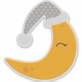 Sticker Lune Dormir, Bouchon De Nuit, Mignonne Lune, Lune  (Devant)