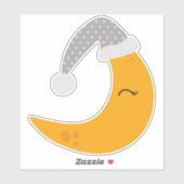Sticker Lune Dormir, Bouchon De Nuit, Mignonne Lune, Lune  (Feuille)