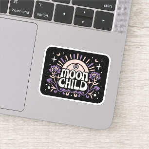 Sticker Lune enfant mauve sorcière whimsigoth esthétique