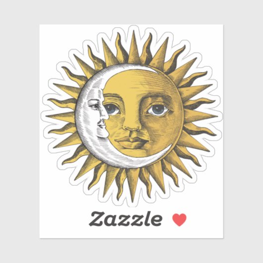 Sticker Lune et soleil (Feuille)