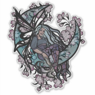 Sticker Lune Fée Enfant Fées Lune Enfant déesse lune