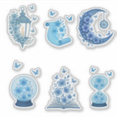 Sticker Lune mystique, Lanterne et Boule de cristal (Devant)