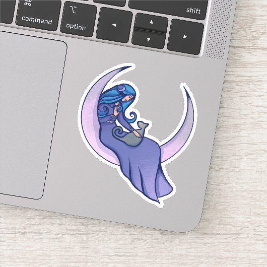 Sticker Lune Sorcière LuneEnfant Pagan Wicca Art (Détail)