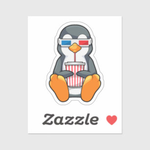 Sticker Lunettes de cinéma Penguin Coupe de boisson